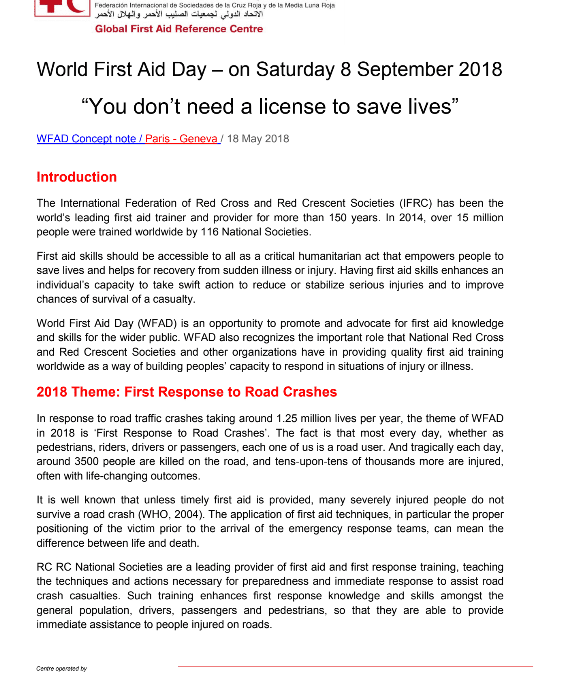 Concept Note Road Safety and first aid (II)