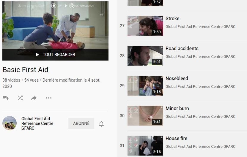 Video Playlist: Basic First Aid