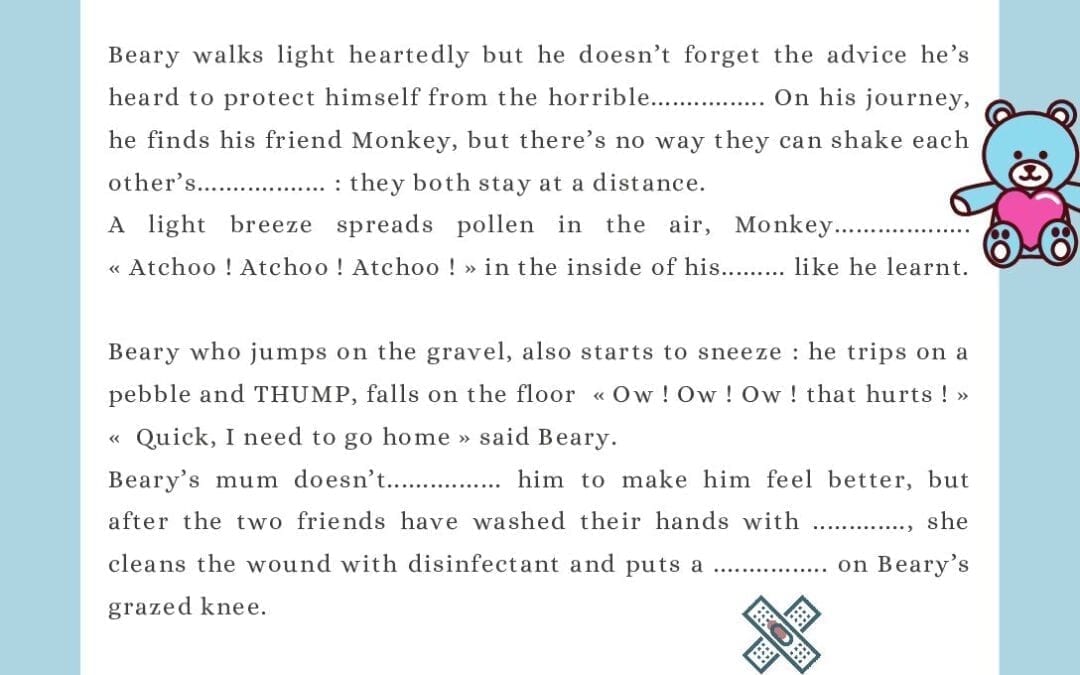 Beary Story and missing words Covid-19