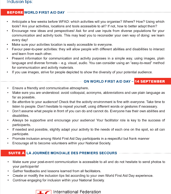 Inclusion tips for first aid courses