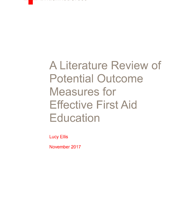 A literature review of potential outcome measures for effective first aid