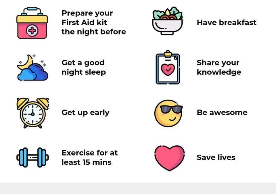 Poster Morning routine of a first aider