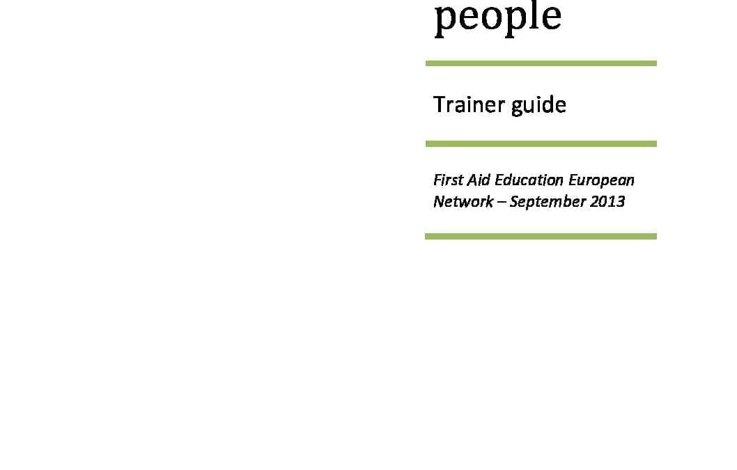 Trainer guide: First aid for older people