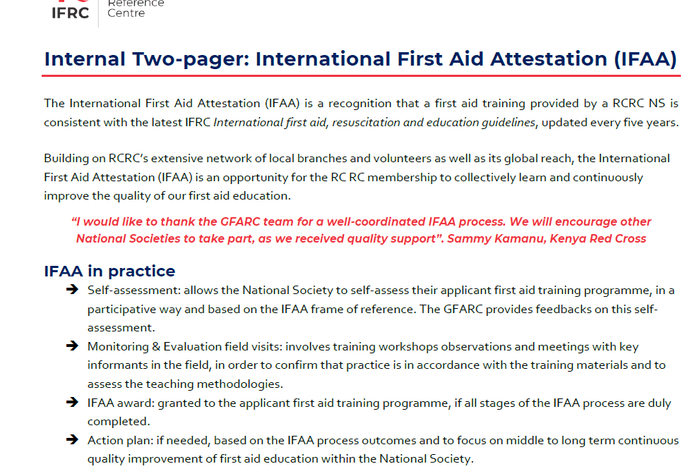 International First Aid Attestation 2- pager (internal)
