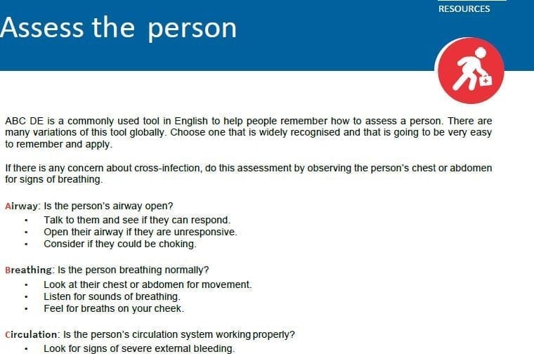 Assess the person