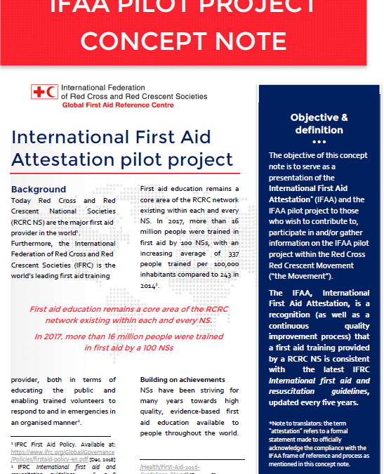 International First Aid Attestation Concept note