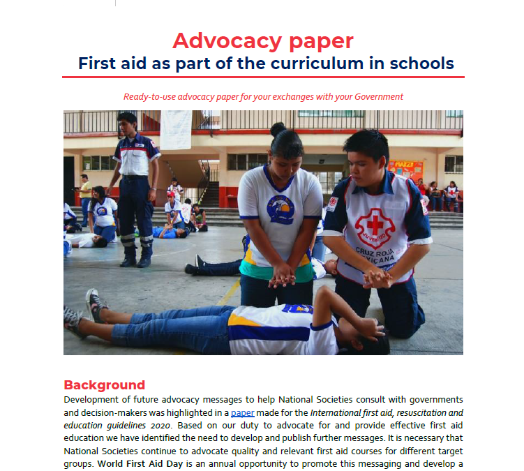 Advocacy Paper: First aid at school