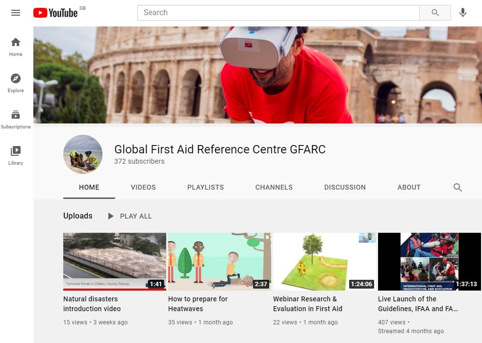 GFARC YouTube channel screenshot