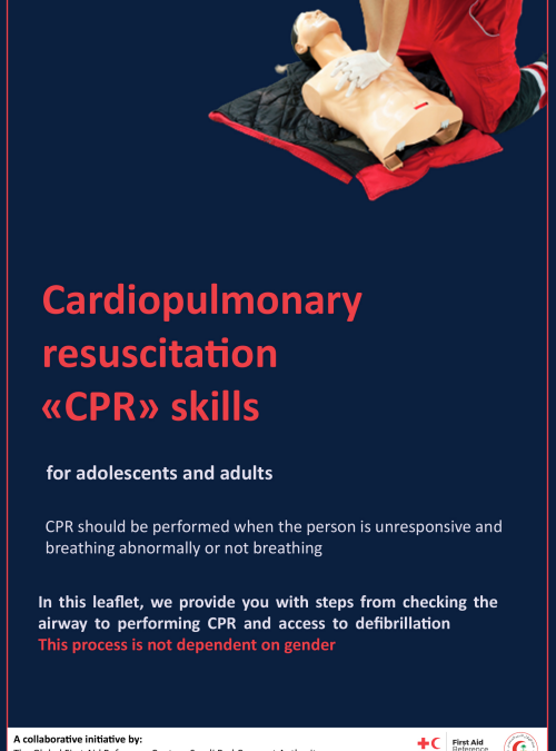 Leaflet on first aid steps for cardiac arrest or stroke – for adults